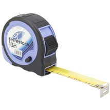 Flexómetro 10m x 25mm – Cinta métrica engomada – ABS y caucho – Doble freno – Clip de sujeción