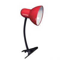 Lámpara de sobremesa clip con muelle Rojo