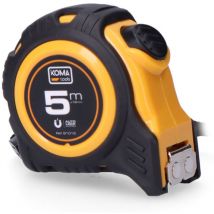 Flexómetro abs Antideslizante 5mX19mm Gancho Magnético Cinta Amarilla Koma Tools