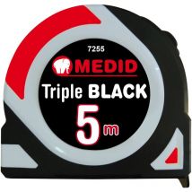 Cahersa- flexometro triple negro 5 m Medid herramienta de calidad