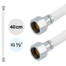 Flexschlauch Dn8 Ig/ig 1/2" -400mm Weiss Verchromt