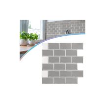 Fliesenaufkleber 30x30cm Pvc Fliesen-folie 10 Stück-1 Satz Deko Folie Selbstklebende Klebefliesen Abgeschnitten Kacheldekor(typ F - Grau) Naizy