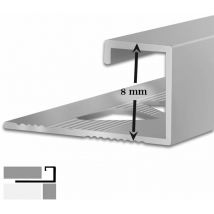 Fliesenprofil G-Form Silber Matt Höhe: 8 mm 5 Stück à 2,5 m