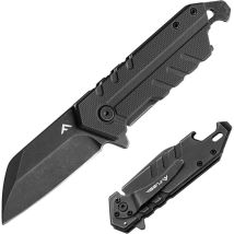 Flissa Couteau De Poche Multifonction, Couteau Pliant Avec Manche En G10, Ouvre-bouteille, Clip De Ceinture, Idéal Pour Camping, Randonnée, Voyage, 
