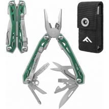 Flissa - Pince Multifonction en Acier Inoxydable 16 en 1 avec Verrou de Sécurité, Couteau Multifonction avec Etui Pince Règle Tournevis Lime pour