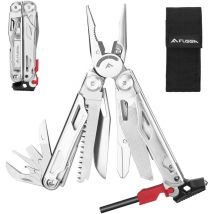 Flissa - Pince Multifonction en Acier Inoxydable 19 en 1, Couteau Multifonction avec Structure Autoverrouillée, Multitool Parfait pour Extérieur,