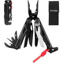 Flissa - Pince Multifonction en Acier Inoxydable 19 en 1, Couteau Multifonction avec Structure Autoverrouillée, Multitool Parfait pour Extérieur,