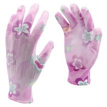 Flo 74131 - guantes de jardín de poliéster 10 Luz 'aumentaron la impresión de las flores