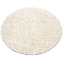Flokati en laine cercle white cercle 200 cm