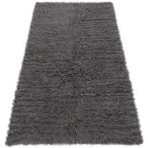 Flokati en laine - Couvre-lit, Plaid gris grey 70x140 cm