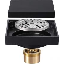 Floor Drain, 10x10cm Black Modern Design Bathroom Deodorizer Floor Drain for Bathroom Drain Floor Drain Bathroom Shower Siphon