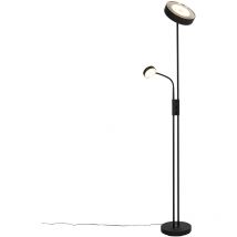 Floor Lamp Black Incl. led and Dimmer with Reading Lamp - Kelso