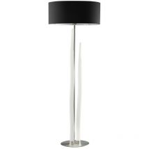 Inspired Mantra Estalacta Floor Lamp 3 Light GU10 Indoor, Silver/Opal White With Black Shade
