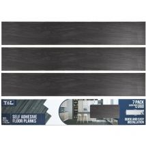 Floor Planks Tiles Self Adhesive Black Wood Vinyl Flooring Kitchen Bathroom