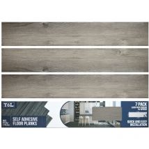 YÖL - Floor Planks Tiles Self Adhesive Dark Grey Wood Vinyl Flooring Kitchen Bathroom