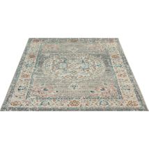 Floornovo In- & Outdoor Teppich Grau Gemustert - 200 X 140 Cm - Flachgewebe Für Garten Balkon Terrasse Und Innenbereich - Robust & Pflegeleicht - 