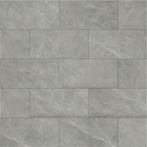 Floornovo - Neuheit Klickfliese ohne Verkleben 600 x 294 x 9 mm die erste Fliese zum Klicken Kalkstein Marmoroptik Supermatt Grau Bodenbelag
