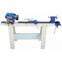 W813 Floor Standing Wood Lathe, Variable Speed, Cast Iron Bed - Blue - Charnwood