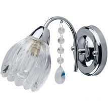 Mw-light - Flora chrome metal cromo cristal transparente 140W E14 294027001