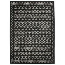 Thedecofactory - venise - Tapis toucher laineux imprimé motifs ethniques noir 133x190