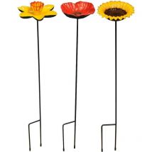 Selections - Floral Bird Feeders - Poppy, Daffodil & Sunflower Trio