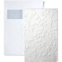 Wallface - 1 échantillon S-13473 floral white Leather Collection échantillon panneau décoratif au format A5