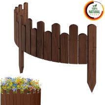 Floranica - Beeteinfassung Holz Rollzaun Holzzaun 100 x 20 cm Braun imprägniert Flexible Rasenkante Rollborder Palisade Gartenzaun Umzäunung für