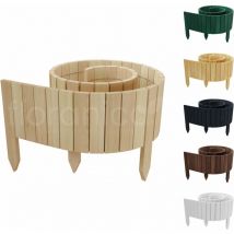 Floranica - Rollborder ii Flexibler Holzzaun 200 x 10 cm Unbehandelt (kürzbar) Kiefernholz Beetumrandung imprägniert Gartenzaun Beeteinfassung