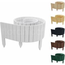Floranica - Rollborder ii Flexibler Holzzaun 200 x 30 cm Weiß (kürzbar) Kiefernholz Beetumrandung imprägniert Gartenzaun Beeteinfassung Dekozaun