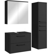 Waschbeckenunterschrank Set Florence 60 X 35 Cm – Schwarz Matt –