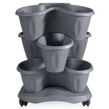 Bama - Juego de jarrones Clover diámetro cm 40 x altura 51 litros 6 - Gris