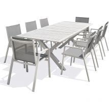 Floride - 8-seater white aluminum garden dining set Dcb Garden