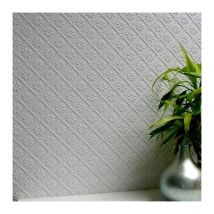 Anaglypta - Textured Wallpaper with 3D Surfaces Embossing - Floral Flower Wallpaper Paintable Textured Wallpaper Paper Vinyl Wallpaper White