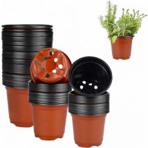 Denuotop - Flower pot plastic 100 pieces plant pots 10 cm, pots growing pots round plant pots plastic seed pots cover pots for indoor plants flower