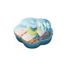 Flower Snack Serving Tray Snacks Storage Box with Lid for Food Storage Box, Blue