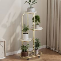 Flower Stand Rack Storage Shelf Iron Plant Holder Home Garden Flower Pot Organizer Living Room Balcony Storage Rack Shelves - White