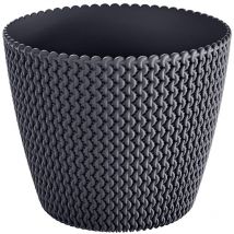 Flowerpot rotondo 8L Prosperplast Plastica sploffee in colore antracite, Ø25,9 x 22 cm