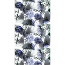 Flowers, rideau imprimé fleurs bleues sur fond clair140x245 cm, 1 pièce