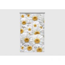 Flowers, rideau imprimé fleurs marguerite blanche et jaune 140x245 cm, 1 pièce