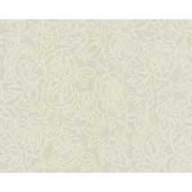 Edem - Flowers wallcovering wall 9040-20 hot embossed non-woven wallpaper embossed with floral ornaments shiny cream white grey 10.65 m2 (114 ft2)
