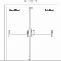 Fluchttürschloss-Set 2 flg. Funktion b/en 1125, links, dm 65, Edelstahl - BKS