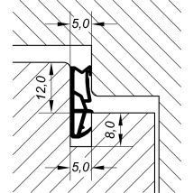 Acf 6000H Flügelfalzdichtung Scheibe á 20 m Kunststoff rustikalbraun - Primo