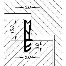 Primo EV 5250 Flügelfalzdichtung Falzdichtung Spule á 15 m Kunststoff weiß