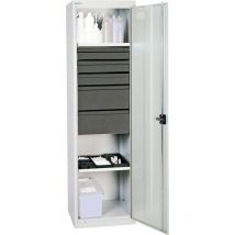 Werkzeug- und Materialschrank Serie 3000 lichtgrau + 3 Schublade 100 mm + 2 Schublade 200 mm + 2 Auszugsböden - 3005607 - Stumpf