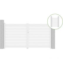 Casanoov - Portail battant 3m vogel H.160cm alu blanc + Portillon 1m vogel H.160 alu blanc