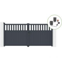 Portail battant 3,4m SANTIS H.160cm alu + motorisation BUNKER B500