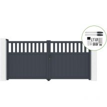 Portail battant 3,4m santis H.160cm alu + motorisation hicker B200