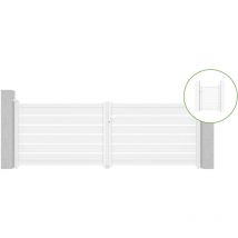 Portail battant 3,5m VOGEL H.120cm alu blanc + portillon VOGEL H120 BLANC