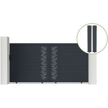 Portail battant 3m arlberg H.180cm alu gris + 2 poteaux 20x20cm H.190cm