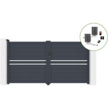 Portail battant 3m cimone H.160cm alu + motorisation bunker B500
